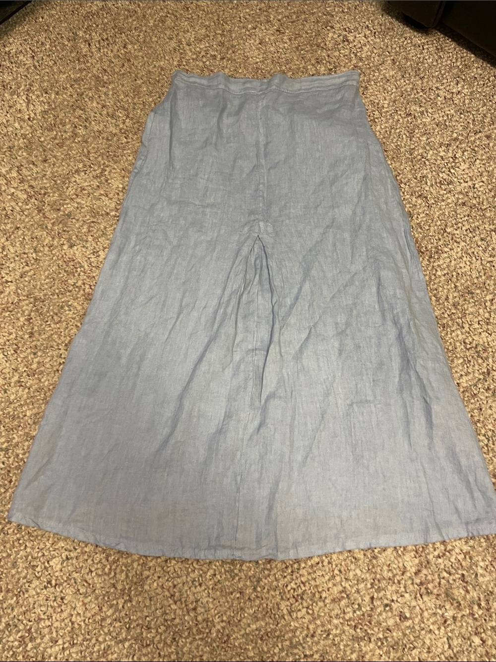 Valentina naldi 100% linen periwinkle A-Line midi Skirt